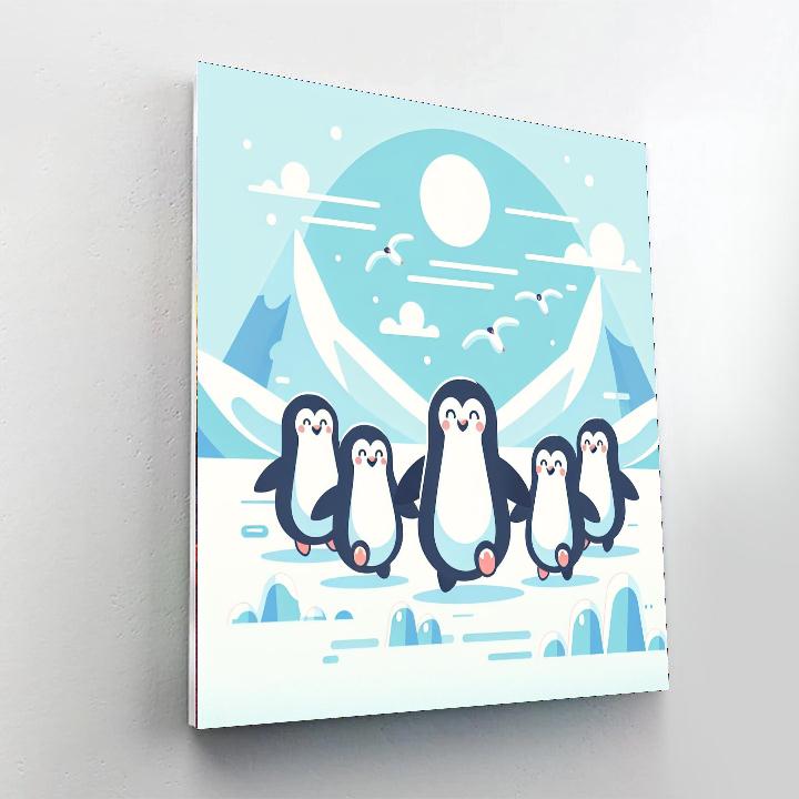 Peaceful Penguin Parade Numbered Painting Kits