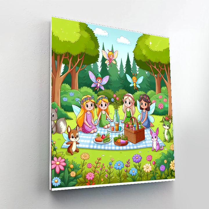 Garden Fairy's Picnic Paint By Numbers Art