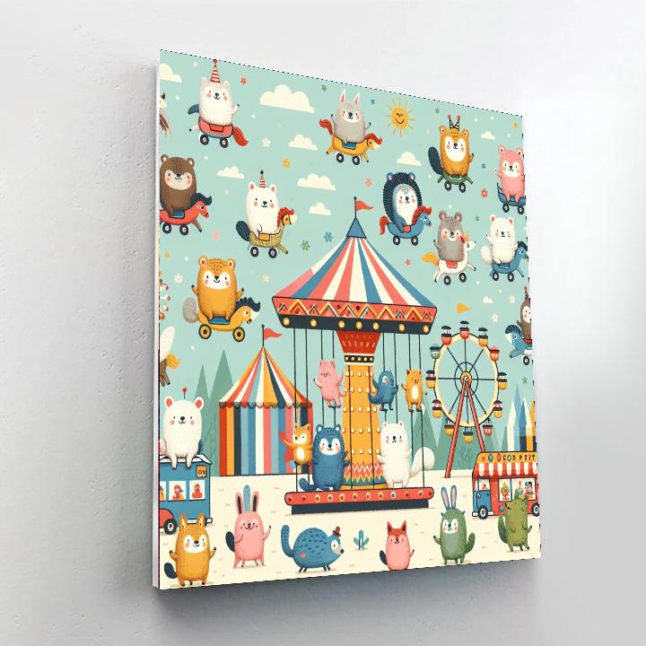 Happy Animal Carnival Paint By Numbers Art