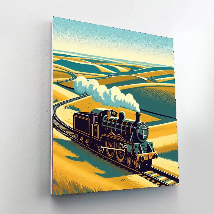 Grand Old Steam Train Paint By Numbers Art