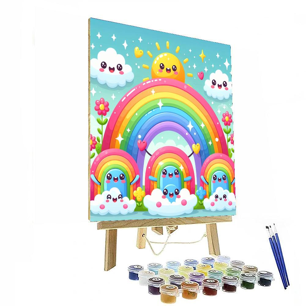 Joyful Rainbow Friends Painting By Numbers Kit