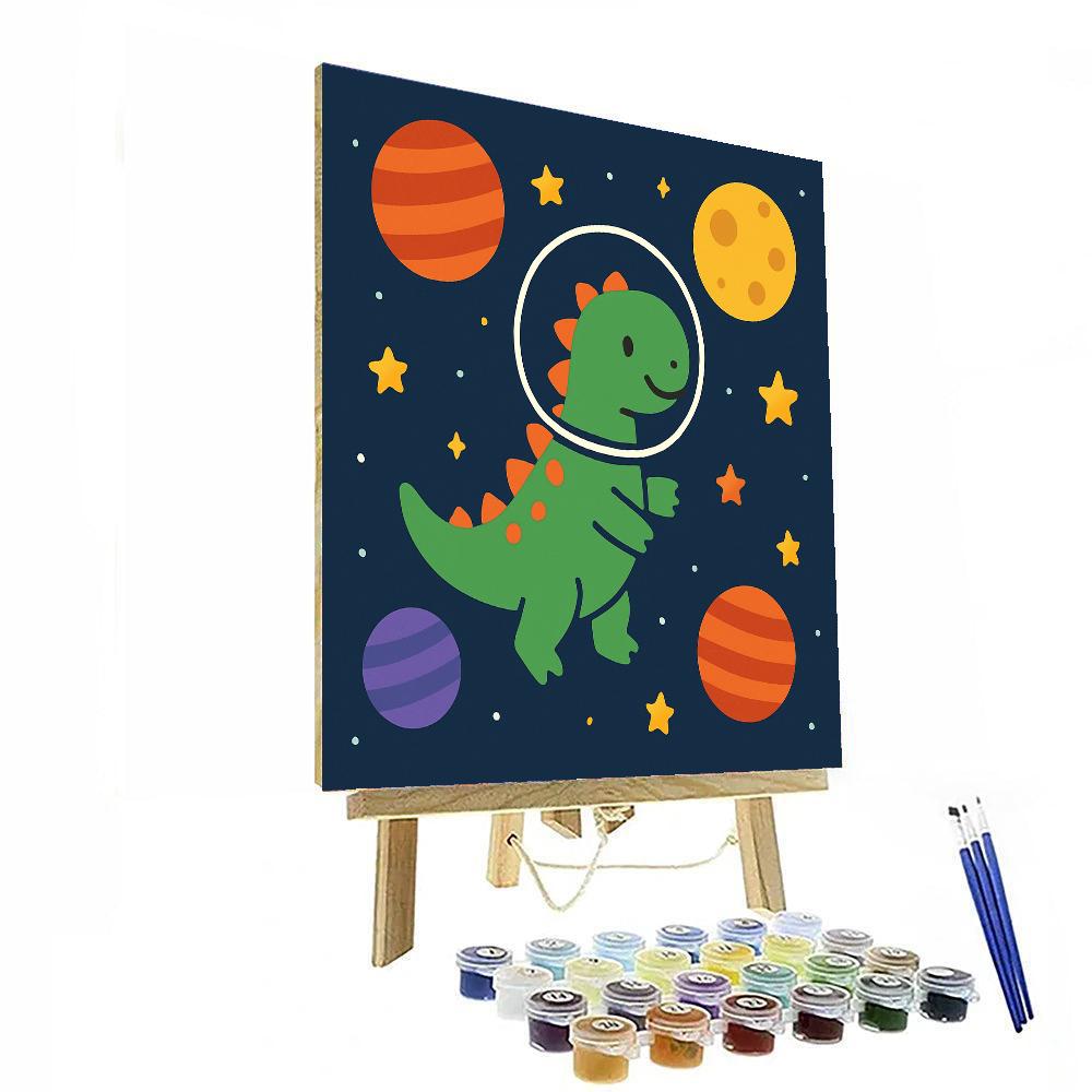 Outer Space Dino Adventure Paint By Numbers