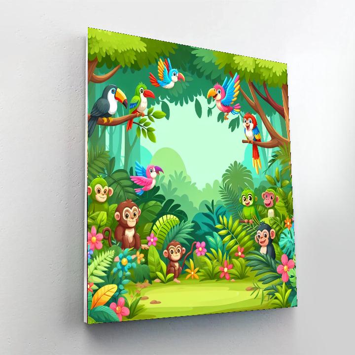Radiant Rainforest Expedition Paint By Numbers Art