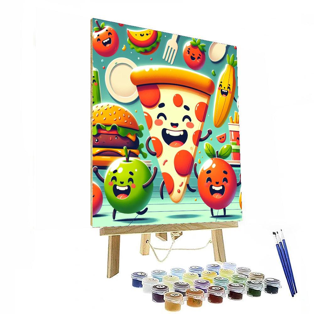 Funny Food Adventures Painting Number Kit