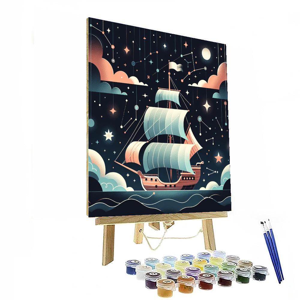 Mystical Night Sky Voyage Paint By Numbers Art