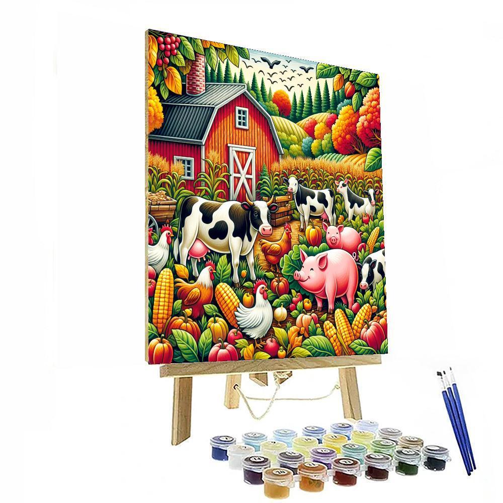 Joyful Farmyard Harvest Numbered Painting Kits