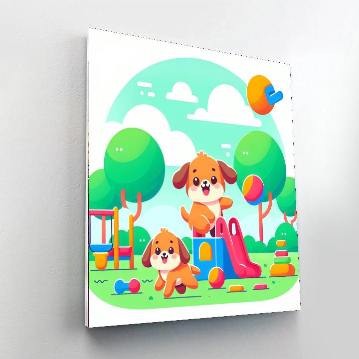Puppy Playground Adventures Paint By Number