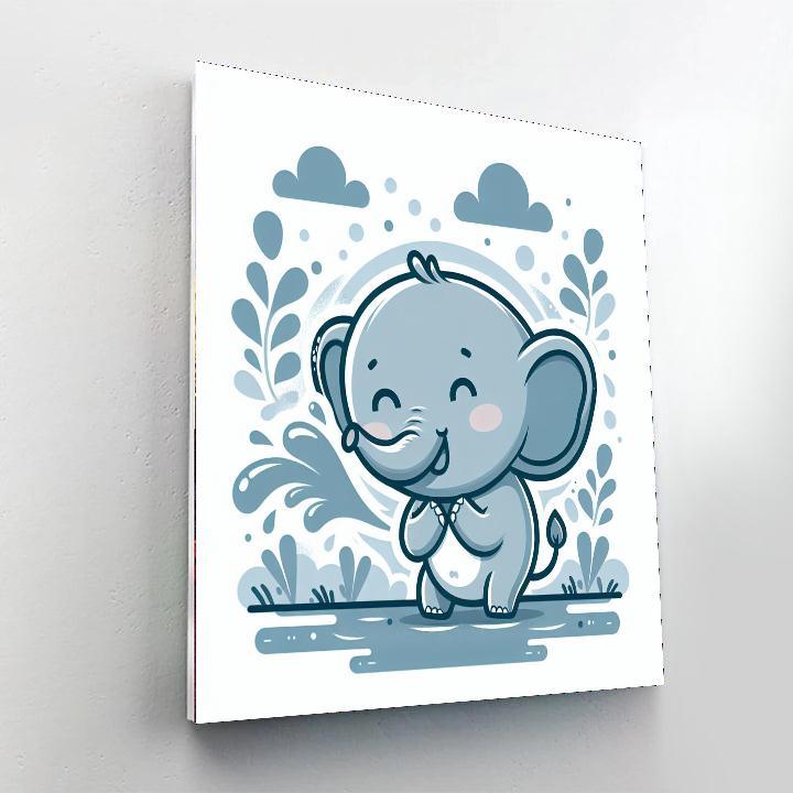 Gentle Baby Elephant Paint By Number