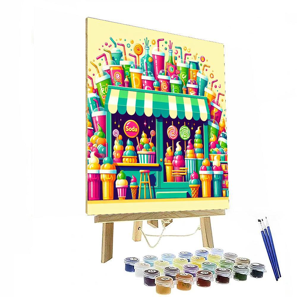 Bubbly Soda Shop Paint By Numbers Art