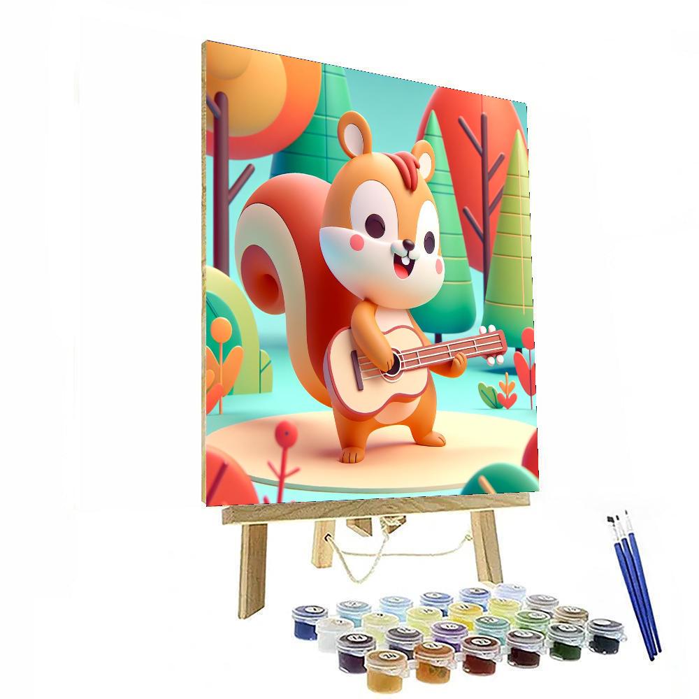 Sweet Squirrel Serenade Painting Number Kit