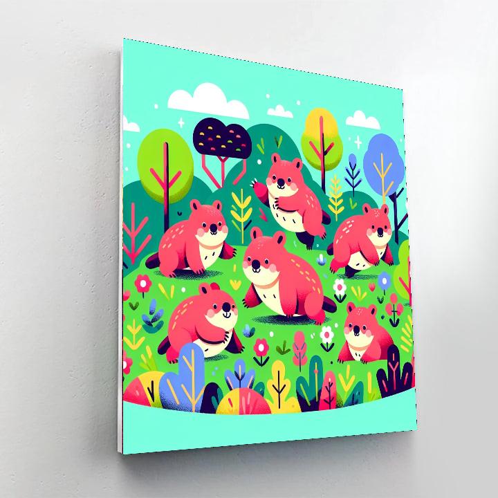Woodland Wombat's Wonderland Numbered Painting Kits