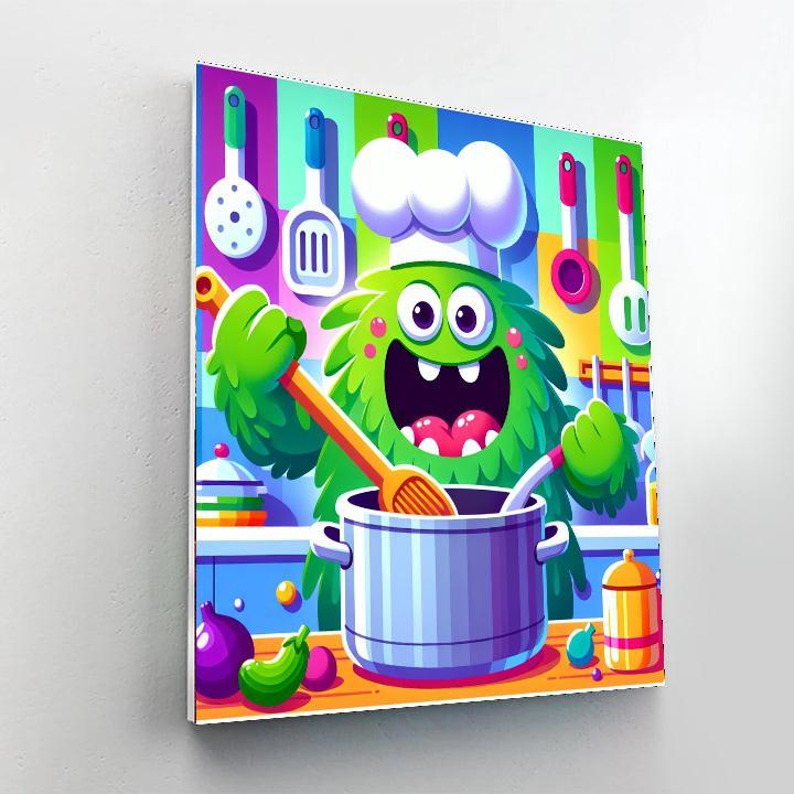 Silly Monster Chef DIY Paint By Numbers