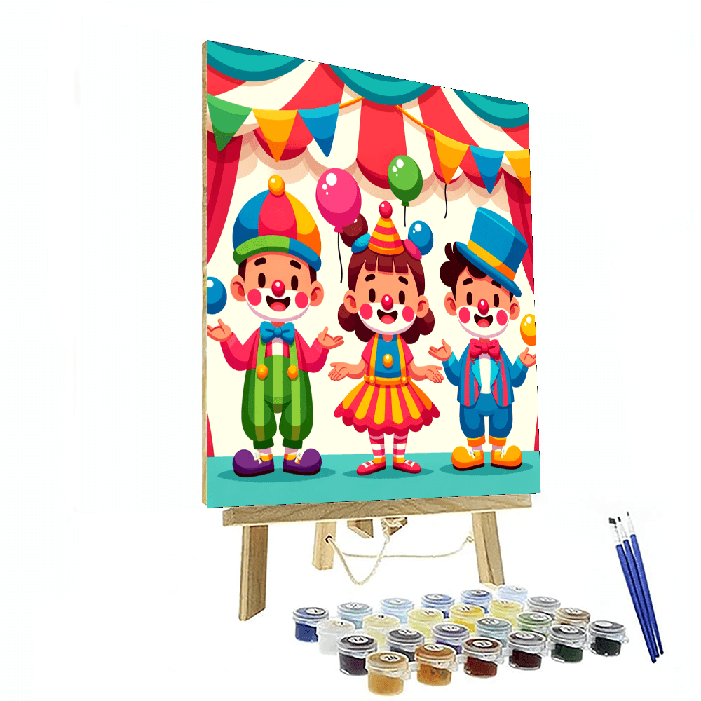 Jolly Circus Clowns Paint By Number