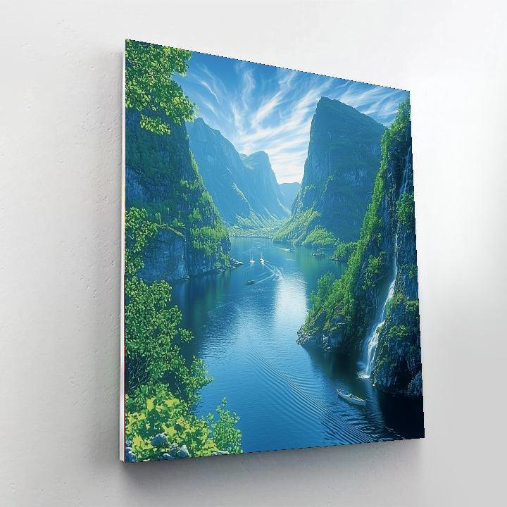 Fjord Cruise In Norway Painting Number Kit