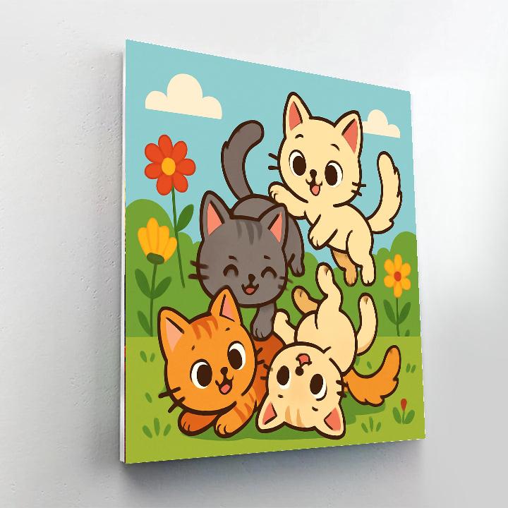 Cuddly Kittens Wonderland Paint By Numbers Art