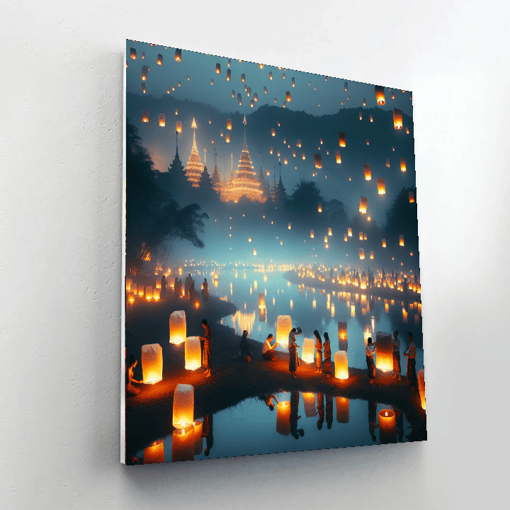 Yee Peng Lantern Festival - Chiang Mai, Thailand Paint By Number