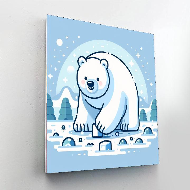 Frosty Polar Bear Playground Number Painting