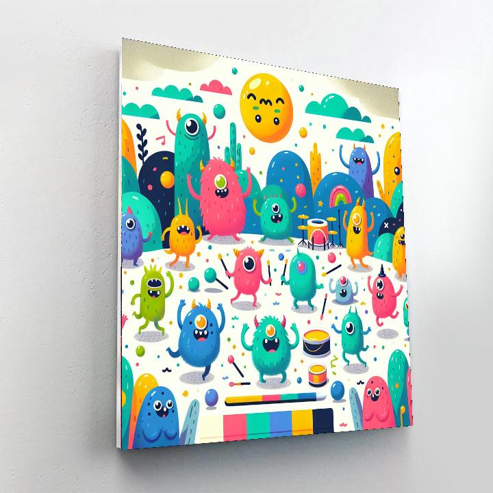 Funky Monster Mayhem Number Painting