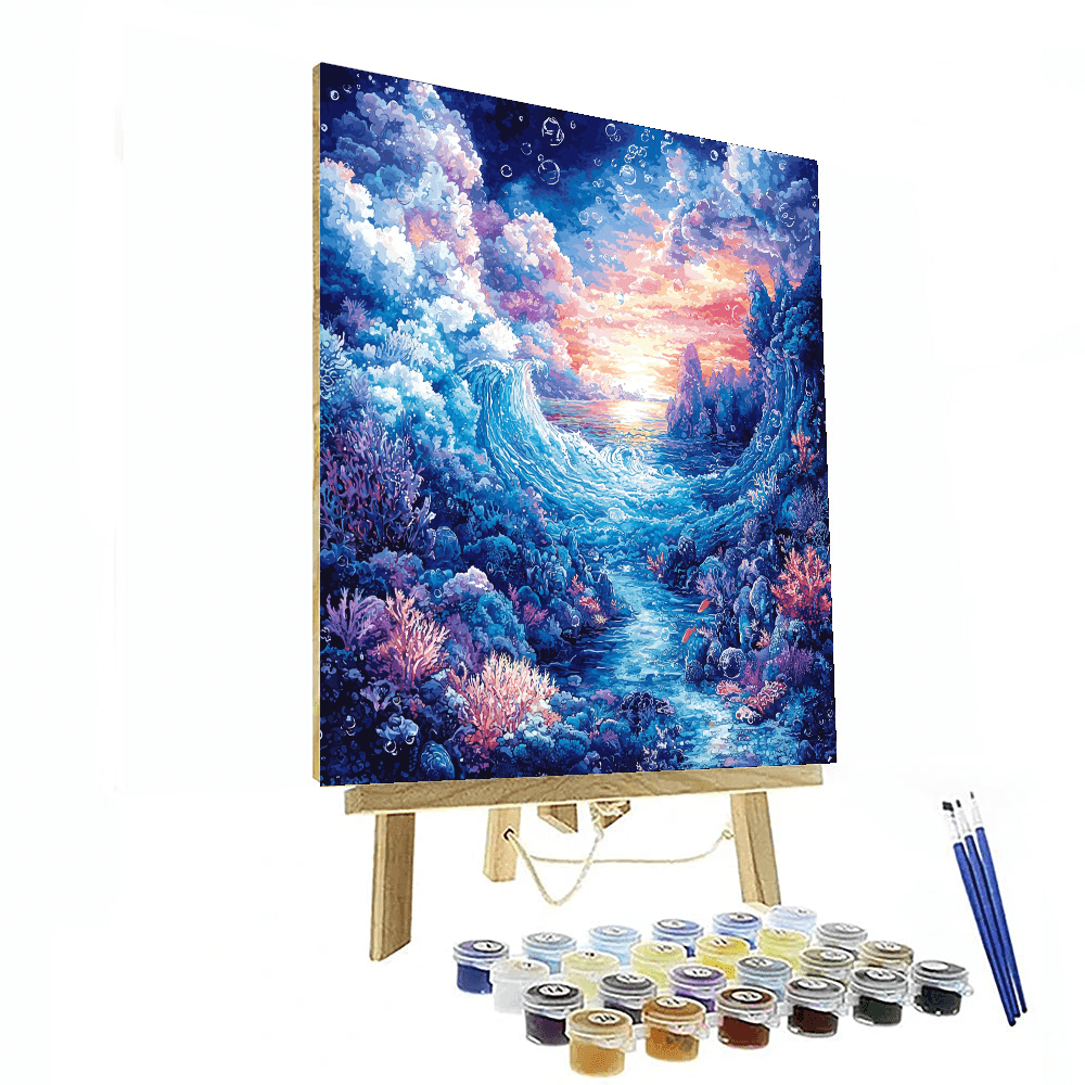 Hokusai Inspired Mysterious Waters  Paint By Numbers Art