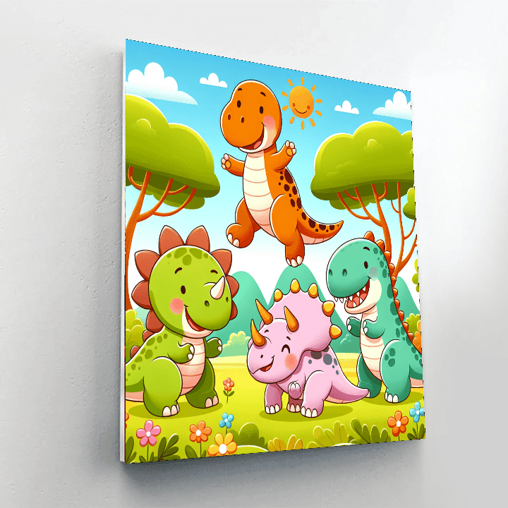 Doodle Dinosaur Land Paint By Number