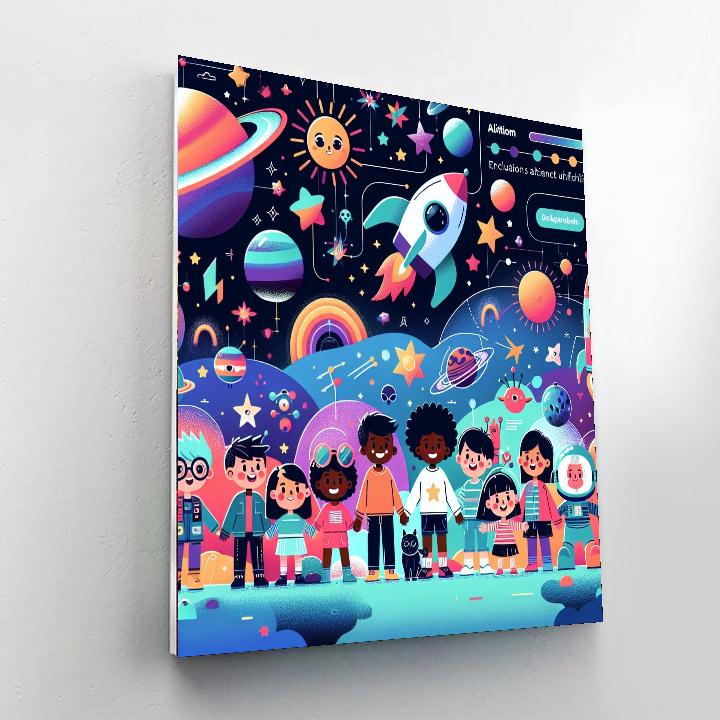 Playful Space Exploration Painting By Numbers Kit