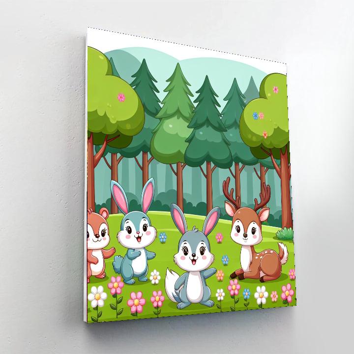 Playful Woodland Animals Numbered Painting Kits