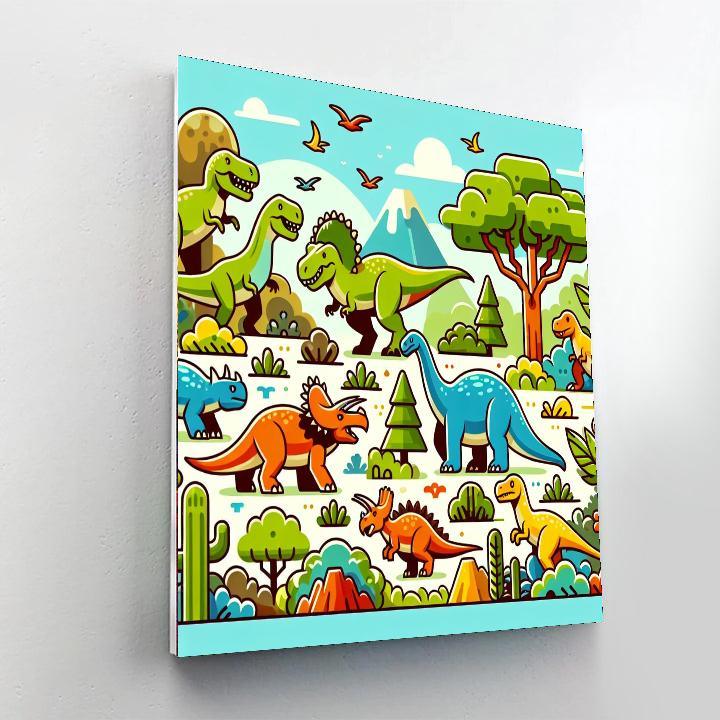 Jurassic Journey With Dinosaurs Paint By Number