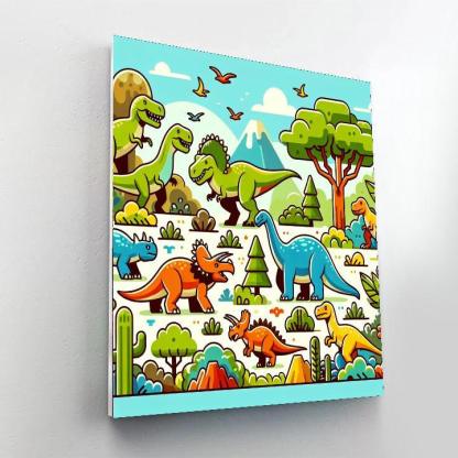 Jurassic Journey With Dinosaurs Paint By Number