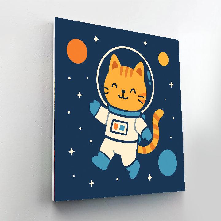 Astronaut Kitty Adventure DIY Paint By Numbers