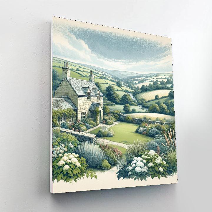 Quaint Cottage Countryside Paint By Numbers Art