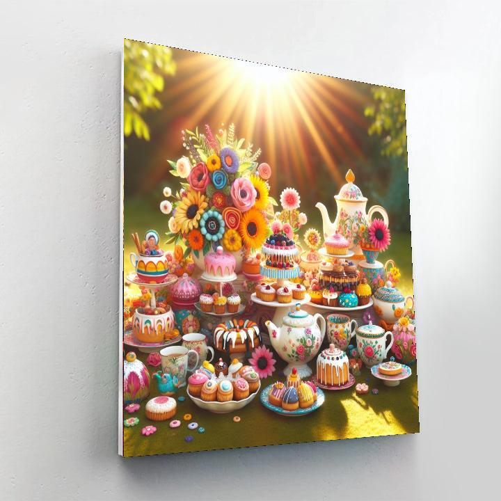 Charming Vintage Tea Party Numbered Painting Kits