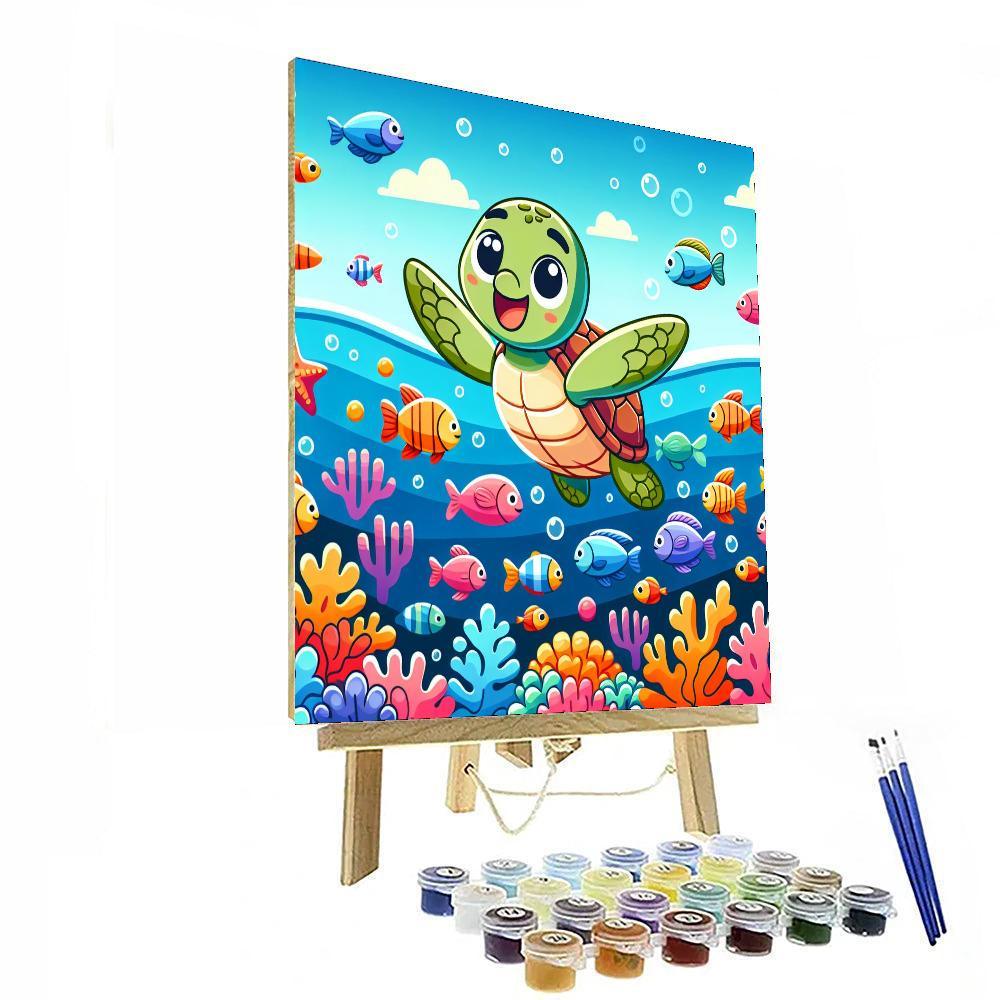 Joyful Sea Turtle Journey Paint By Numbers
