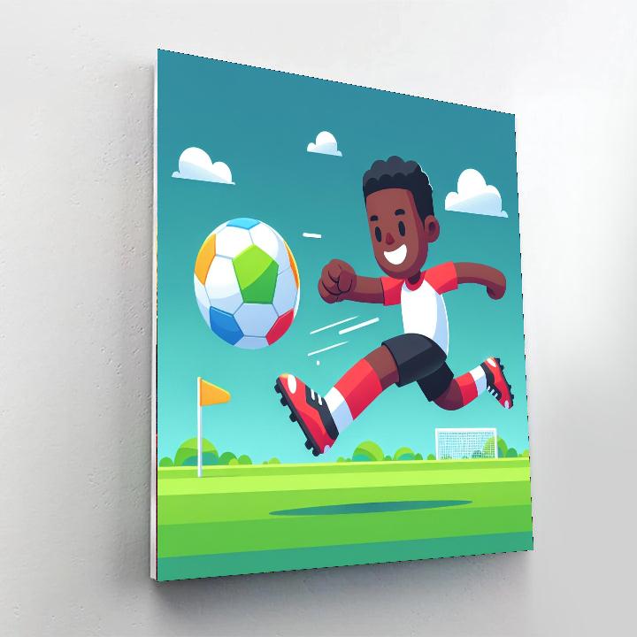 Energetic Footballer Paint By Number