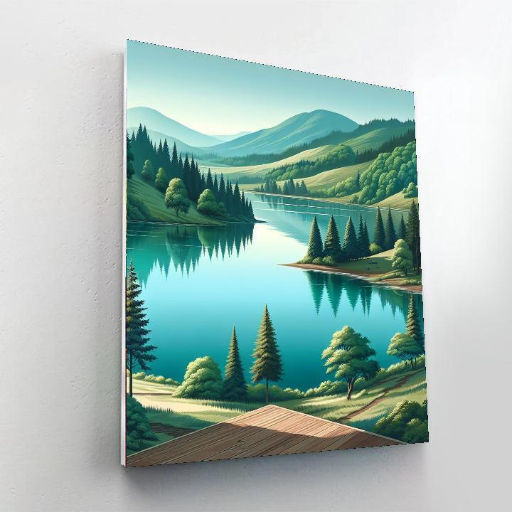 Calm Lakeside Vista DIY Paint By Numbers