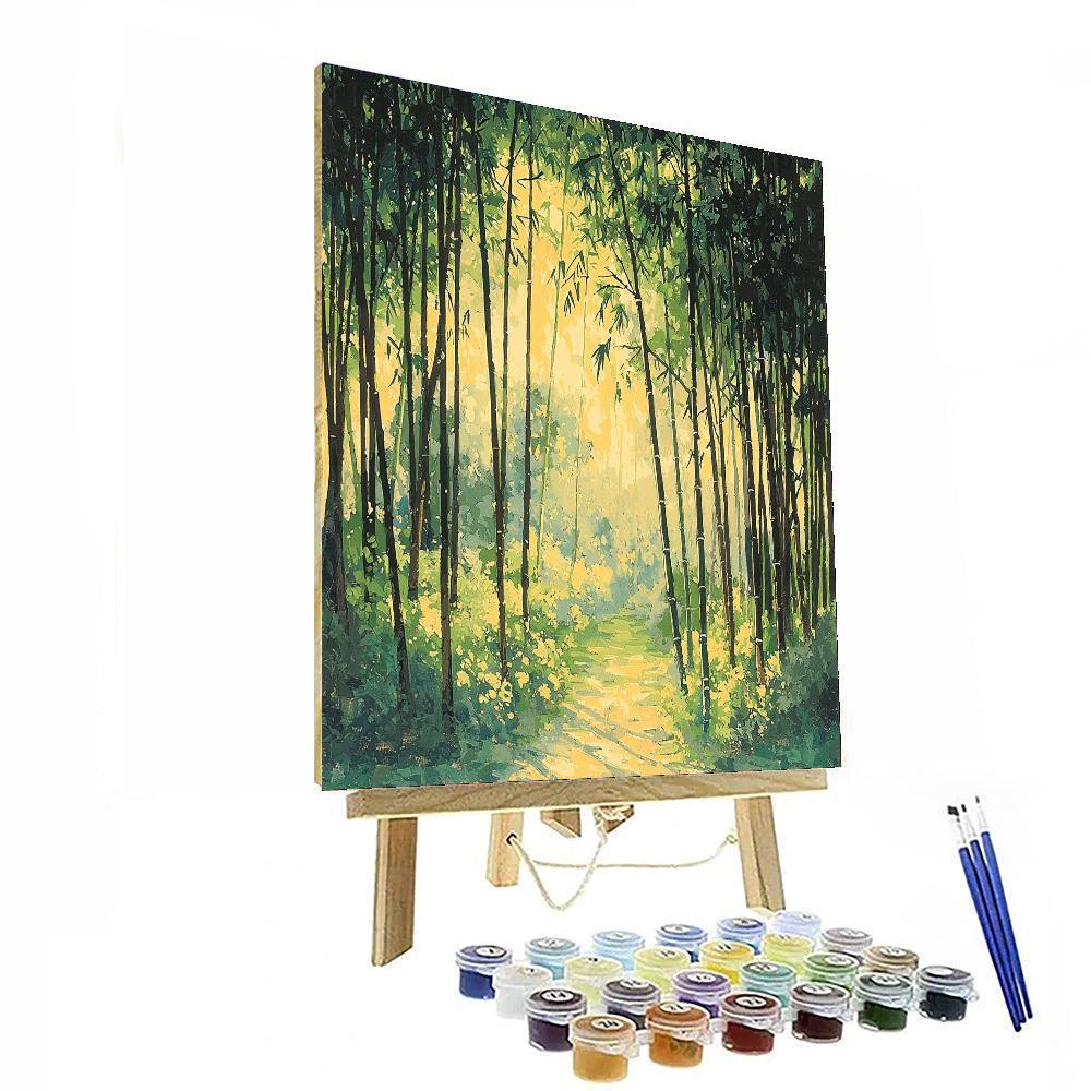 Hiroshige Inspired Bamboo Serenity  Painting By Numbers Kit