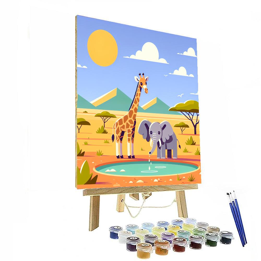 Savanna Wildlife Tour Number Painting