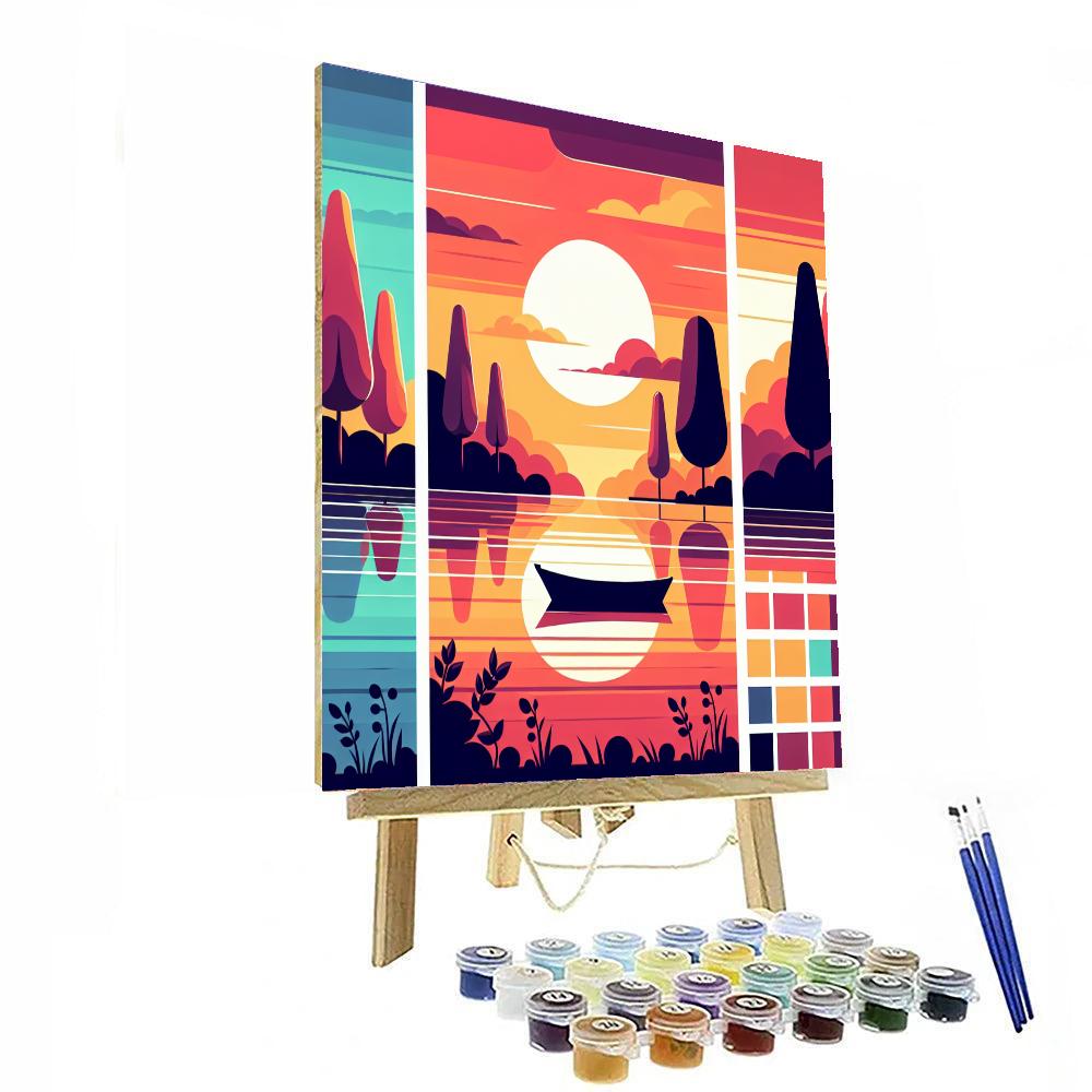 Peaceful Sunset Serenade Painting By Numbers Kit