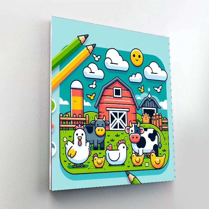 Adorable Farmyard Friends Paint By Color
