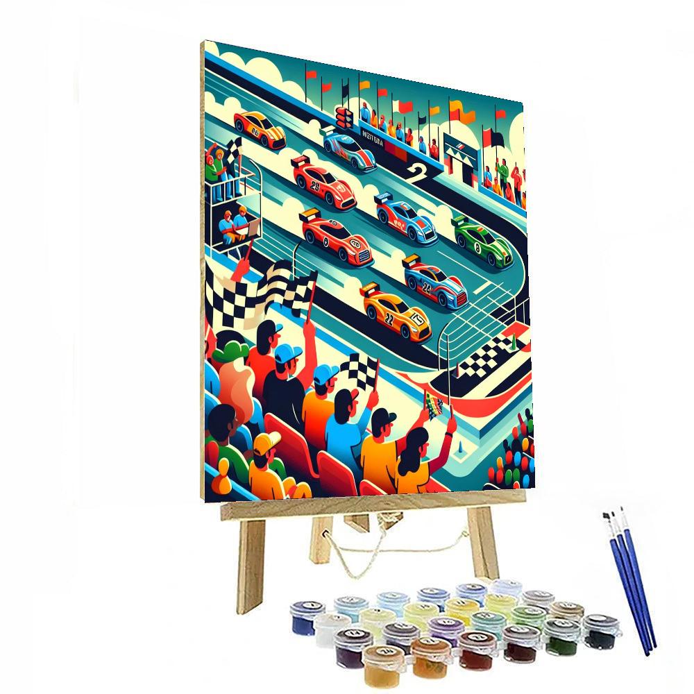 Race Car Grand Prix Painting By Numbers Kit