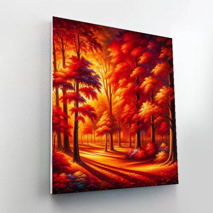Autumn's Fiery Embrace Paint By Numbers