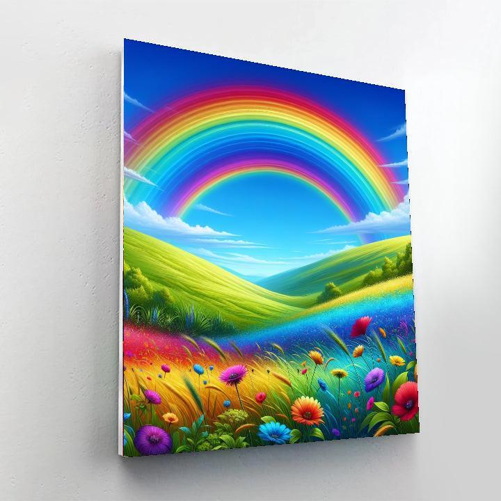 Radiant Rainbow Over The Hills Paint By Color