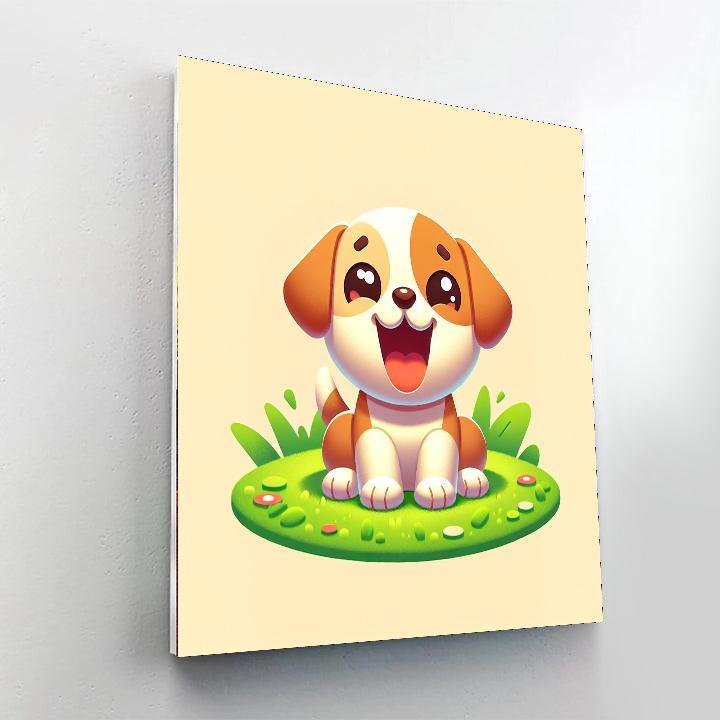Cuddly Puppy Pal DIY Paint By Numbers
