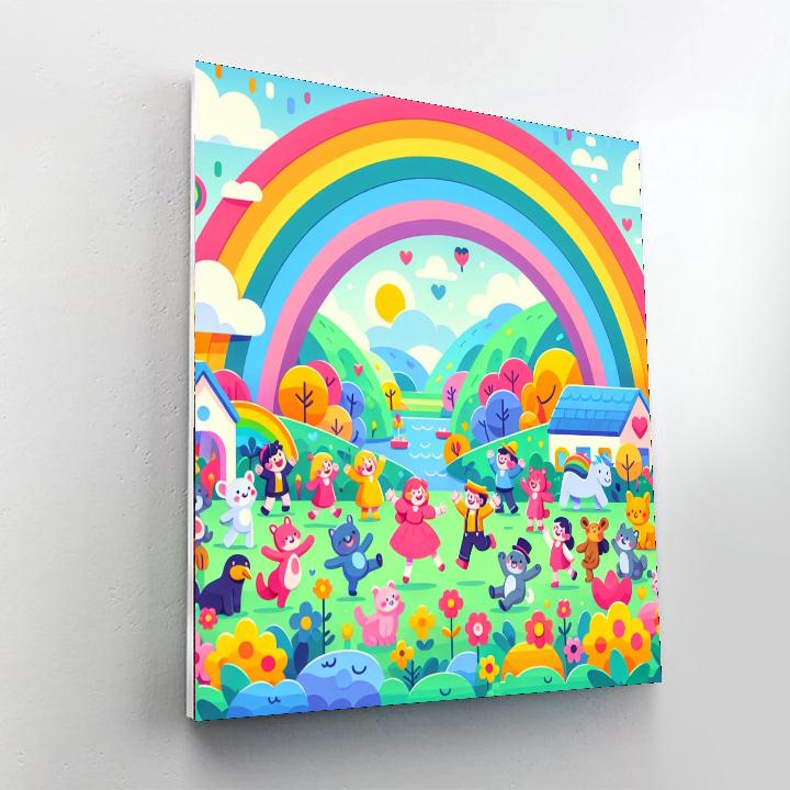 Bright Rainbow Parade Numbered Painting Kits