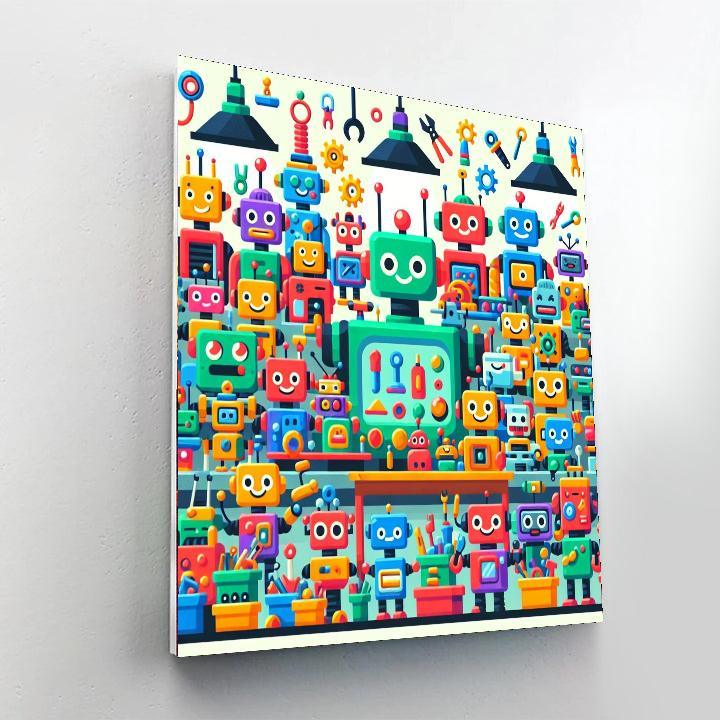 Friendly Robot Workshop Paint By Numbers Kits