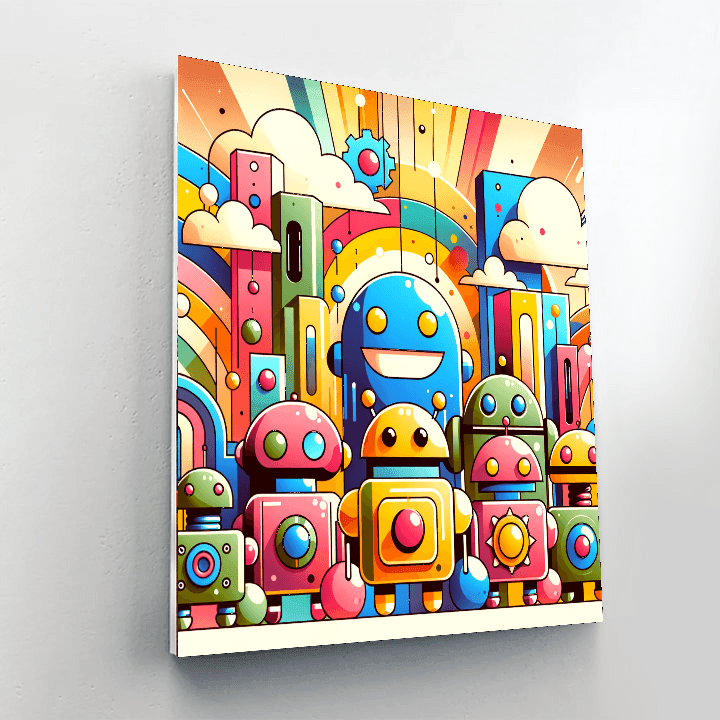 Super Cool Robots DIY Paint By Numbers