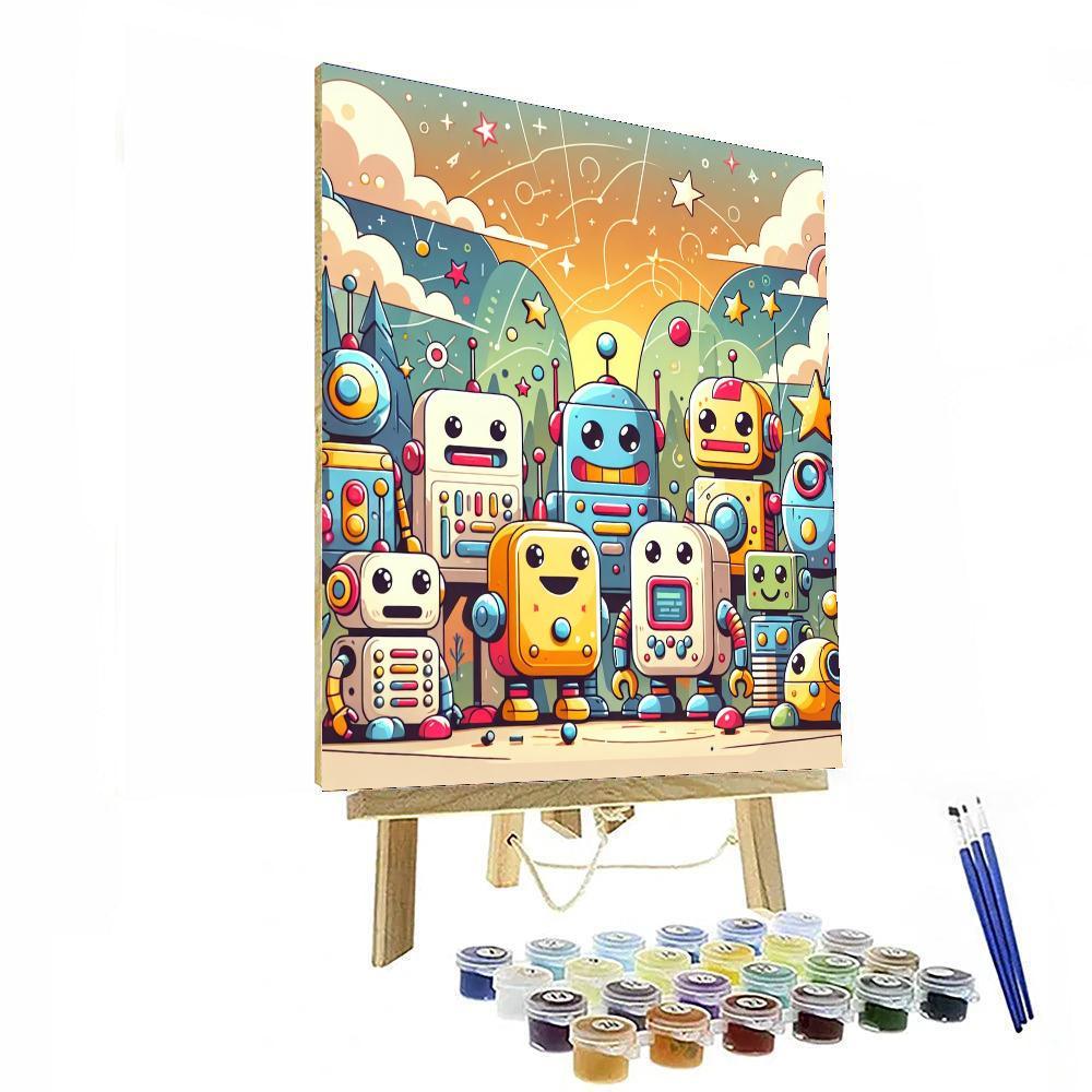 Friendly Robot Crew Paint By Number