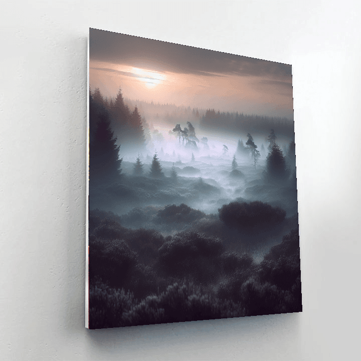 Mystic Foggy Moor Number Painting