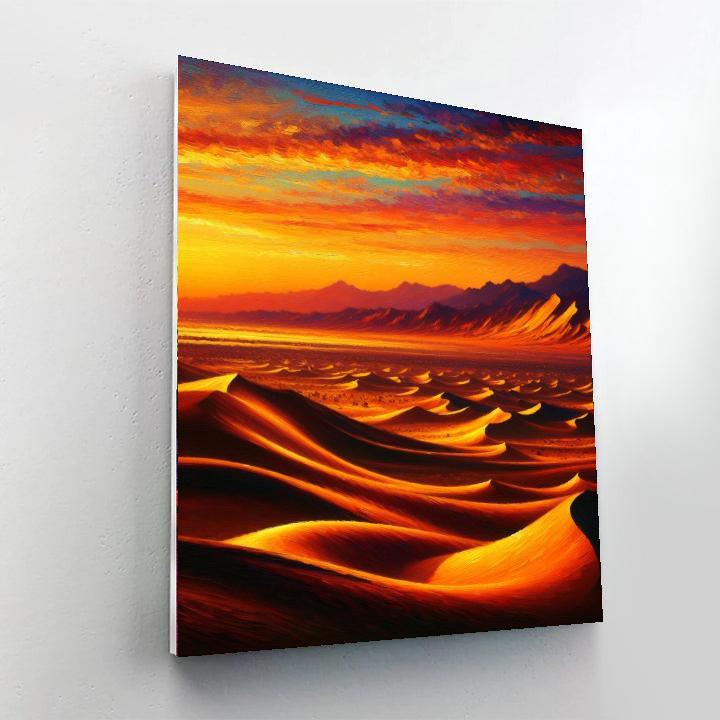 Sunset Over Golden Dunes Number Painting