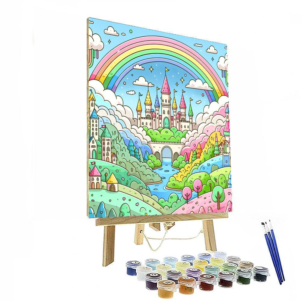 Rainbow Castle Dreams Painting By Numbers Kit