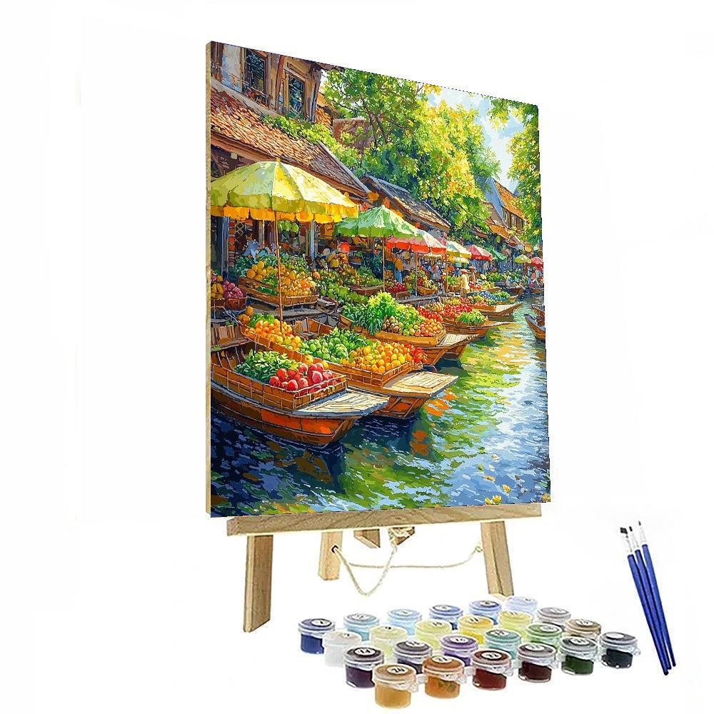 The Floating Market Of Damnoen Saduak Paint By Color